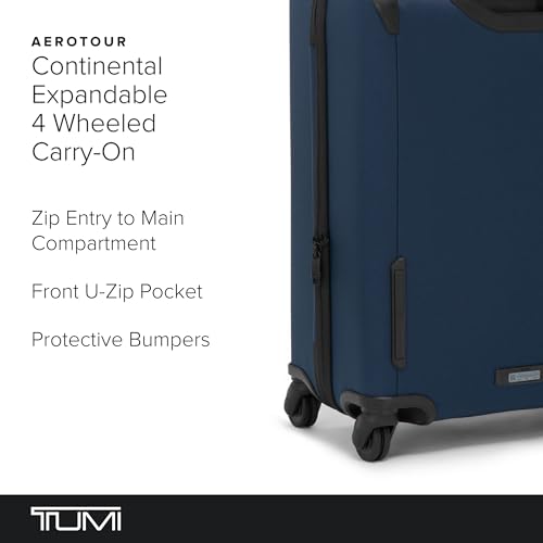 TUMI - Aerotour 4 Wheel Expandable Luggage - Men's and Women's Business and Leisure Travel Suitcase - 21.75" International Expandable Carry-On, Black