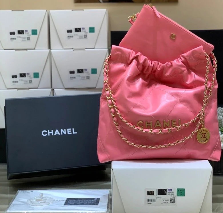 Chanel 22 Handbag Coral Pink For Women 14.4 in/37cm AS3261 B08037 NH621