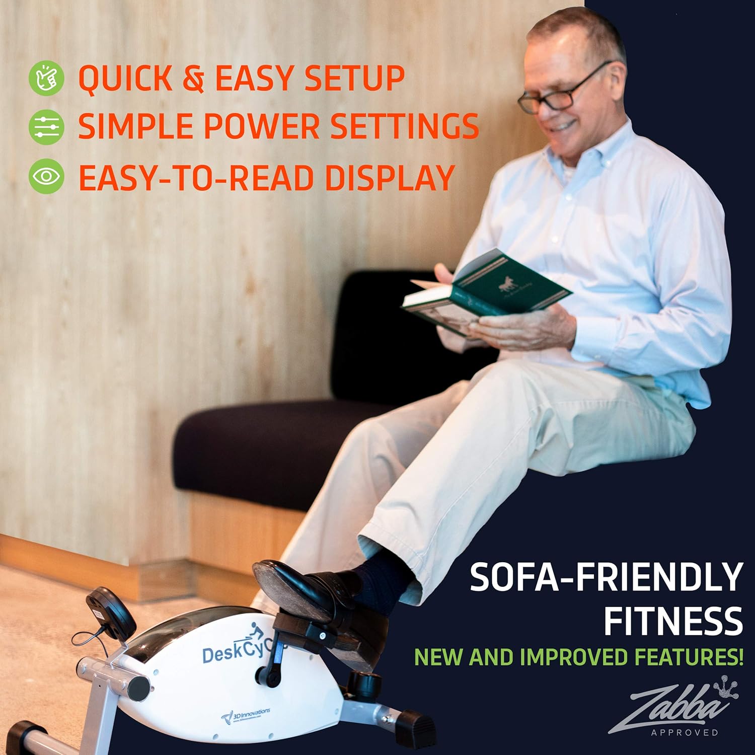 DeskCycle Under Desk Bike Pedal Exerciser - Portable Foot Exercise Cycle for Sitting with LCD Display - Mini Stationary Peddler for Adults & Seniors