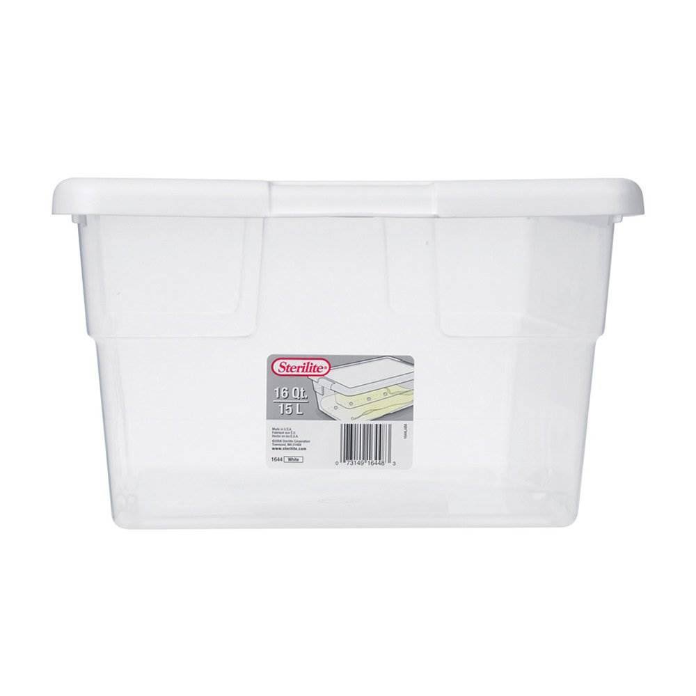 Sterilite 16 Quart Clear Plastic Stacking Storage Container Box (132 Pack)