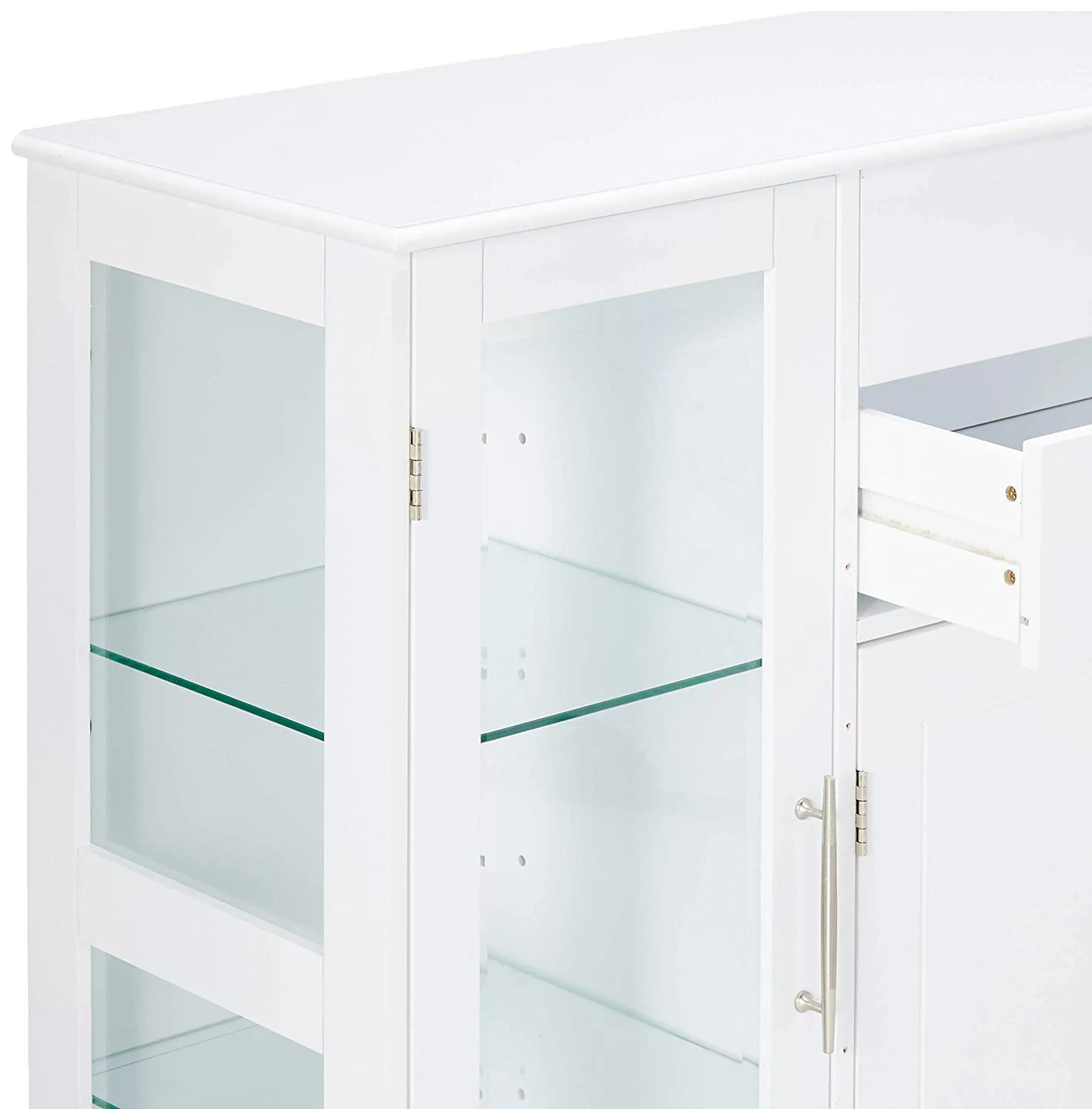 Elias Contemporary Wooden Sideboard Buffet China Cabinet, White