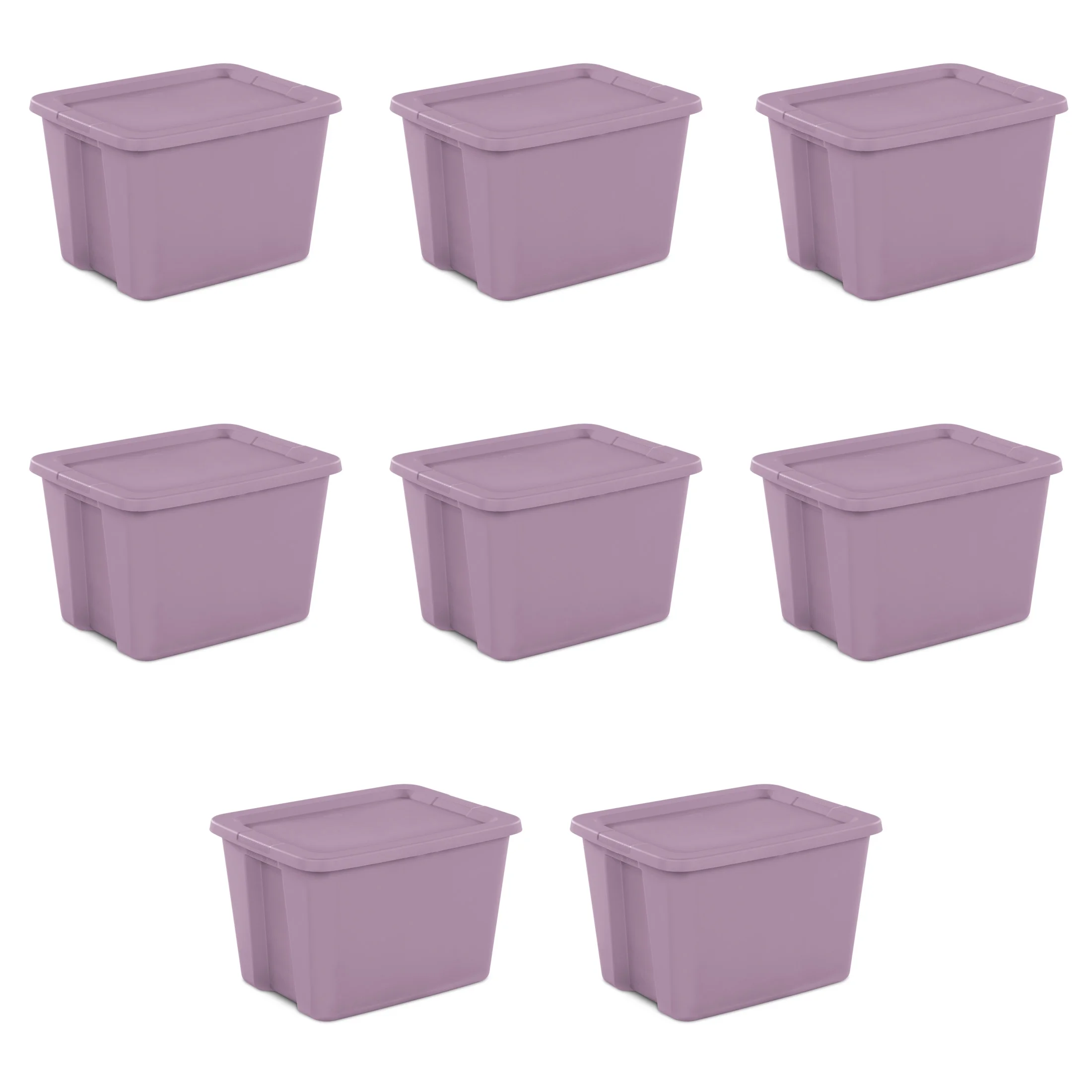 Sterilite 18 Gallon Tote Box Plastic, Gray, Set of 8