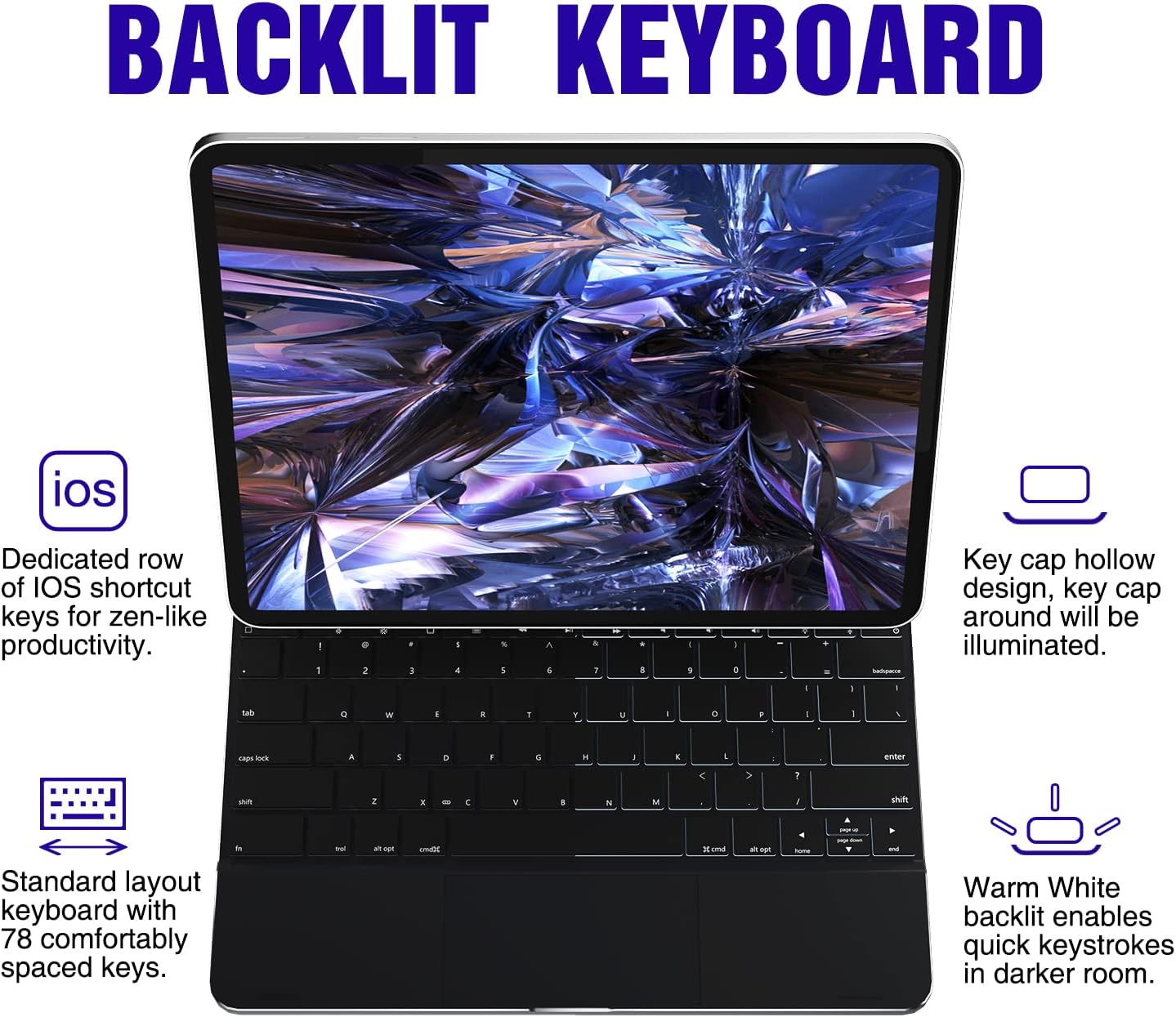 doqo Magnetic Keyboard Case for iPad Air 5th Generation(2022)/iPad Air 4th Generation(2020), iPad Pro 11 2018/2020/2021