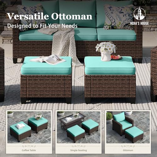 HERA'S HOUSE Patio Furniture Set with 56" Fire Pit Table, Outdoor Patio Conversation Sets