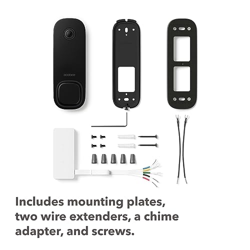 ecobee Smart Video Doorbell Camera (Wired) - with Industry Leading HD Camera, Smart Security, Night Vision, Person and Package Sensors, 2-Way Talk