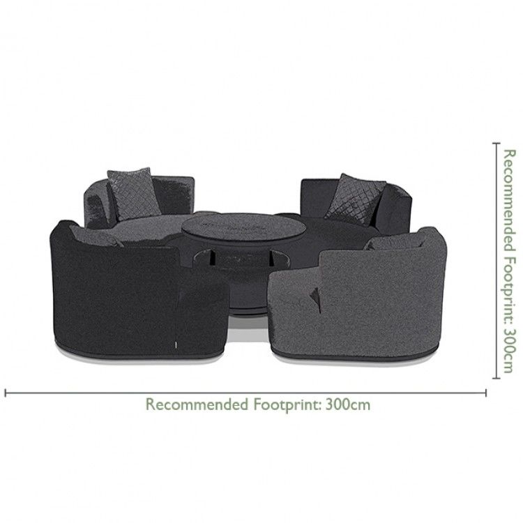 【Home&Garden】Maze Lounge Outdoor Fabric Snug Lifestle Suite with Rising Table in Flanelle