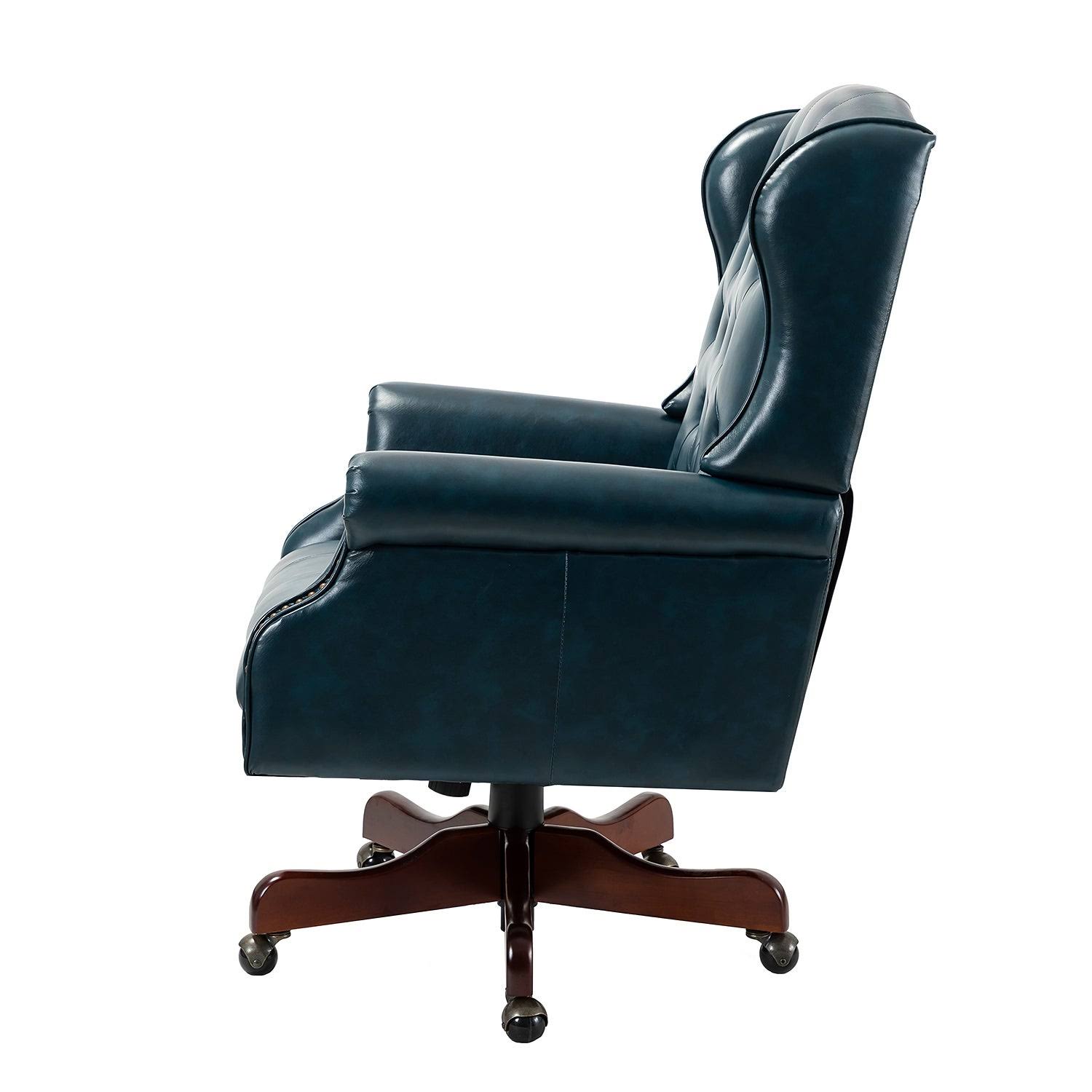 Maximiliano Swivel Executive Chair with Tufted Back - Camel