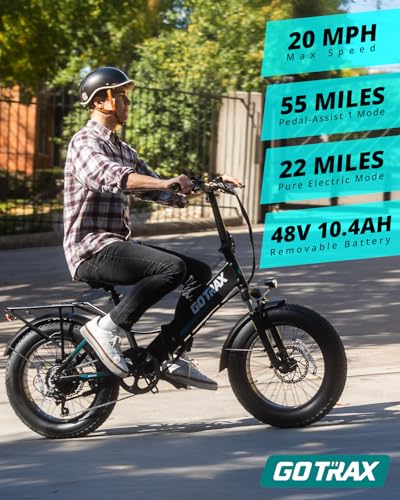 Gotrax 20" Folding Electric Bike with 55 Miles (Pedal-assist1) by 48V Battery, 20Mph Power by 500W, Smart LCD Display and 5 Pedal-Assist Levels