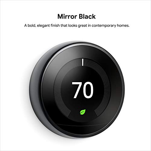 Google Nest Learning Thermostat - 3rd Gen (2015) - Programmable Smart Thermostat for Home - Works with Alexa - Stainless Steel