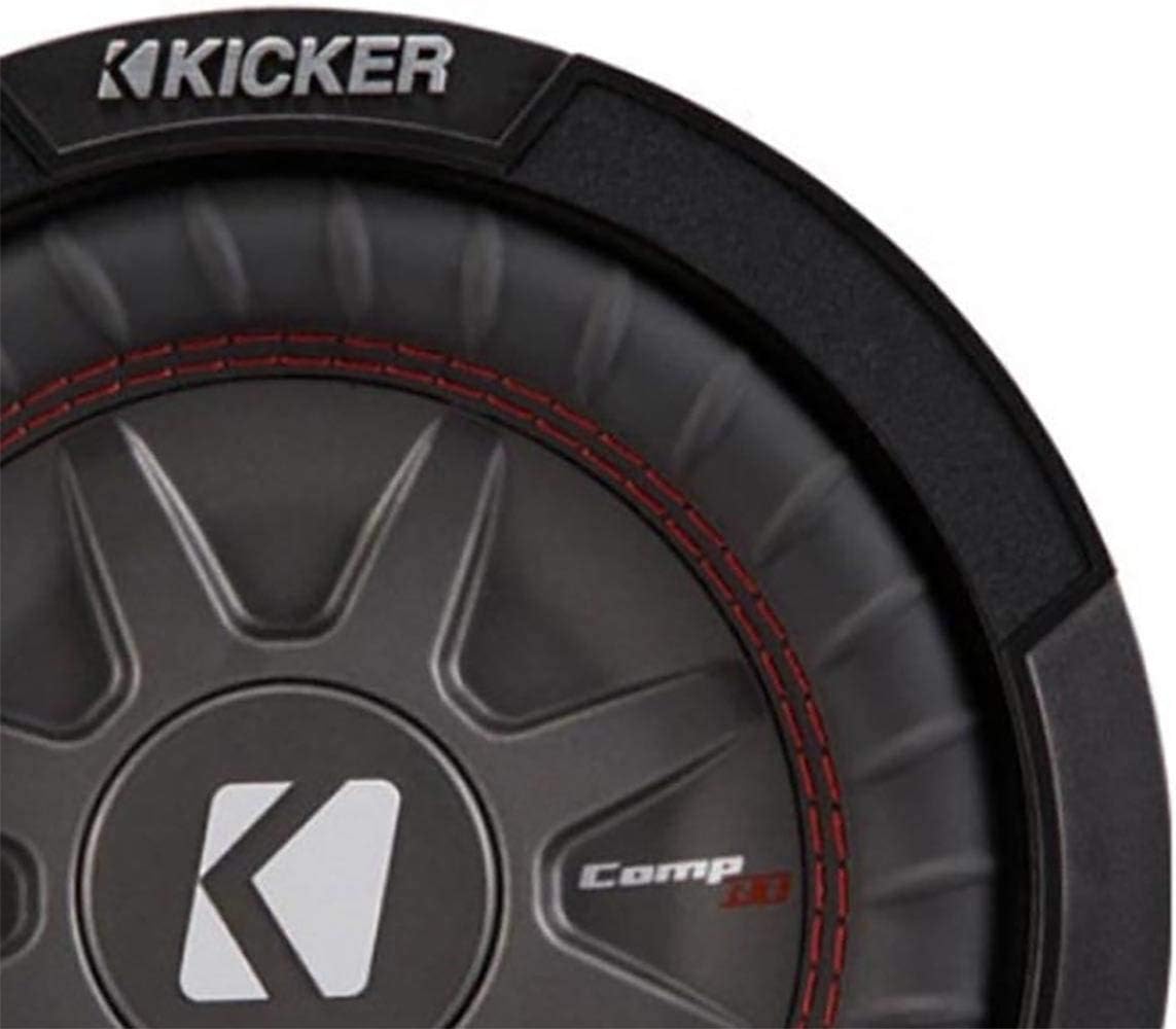 Kicker 8 Inch Dual 600 Watt CompRT 2 Ohm Shallow Slim Car Subwoofer | 43CWRT82