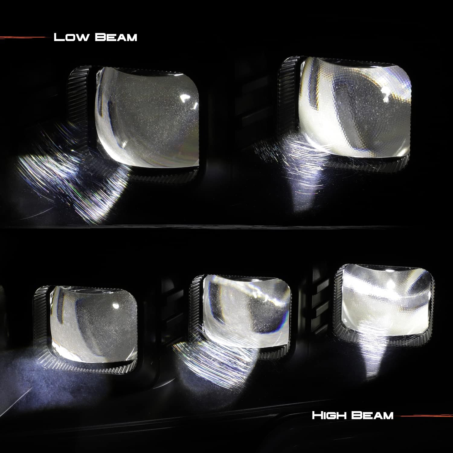 AKKON - Fits 2009-2014 Ford F150 Pickup Truck [Full LED] Projector Beam Black Headlights Pair Driver Left + Passenger Right