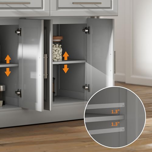 HOMCOM Rolling Kitchen Island Cart with Wheels, Portable Island Table for Kitchen with Stainless Steel Top, Adjustable Shelves, 2 Drawers, Spice
