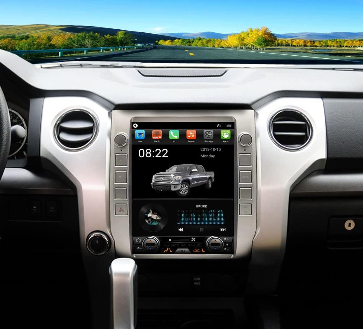 Topdisplay Android 10 Radio for Toyota Tundra 2014-2018 in-Dash Navigation System 12.1inch Touch Screen 2GB+32GB Wireless Carplay Android Auto