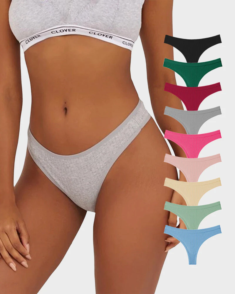 Seamless Low-Rise Cotton Thong Panty (9 Pack)