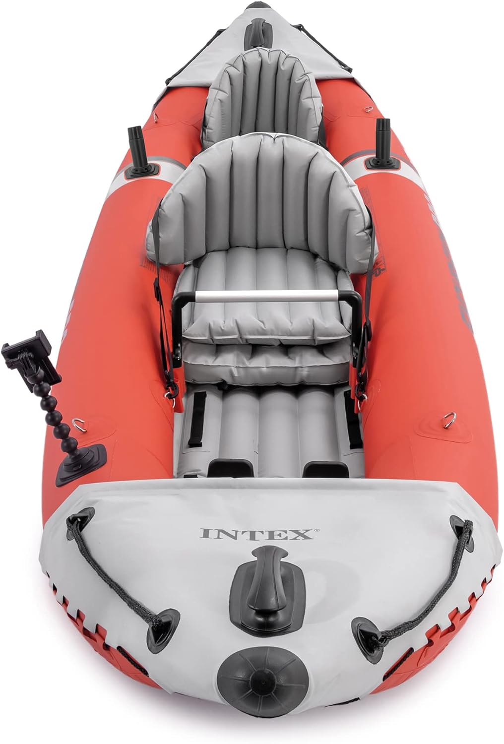 Intex 68309EP Excursion Pro K2 Inflatable Kayak Set: Includes Deluxe 86in Kayak Paddles and High-Output Pump – SuperTough PVC – Adjustable Bucket