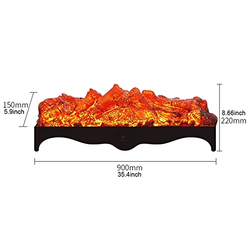 Floating Fireplace for Wall Electric Fireplace Logs, Fireplace Insert Log Heater with Retro Black Four-Corner Base