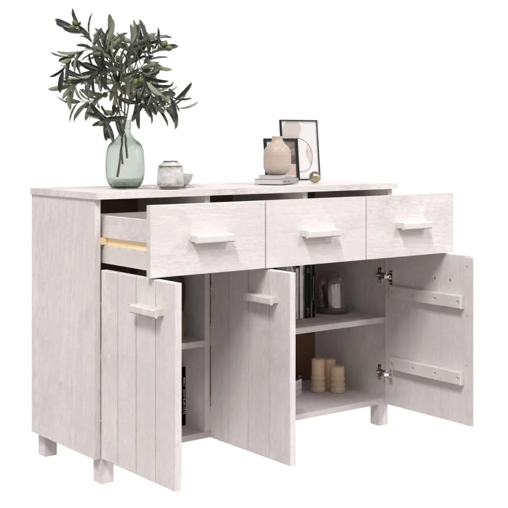 Walmeck Sideboard HAMAR White 44.5"x15.7"x31.5" Solid Wood Pine