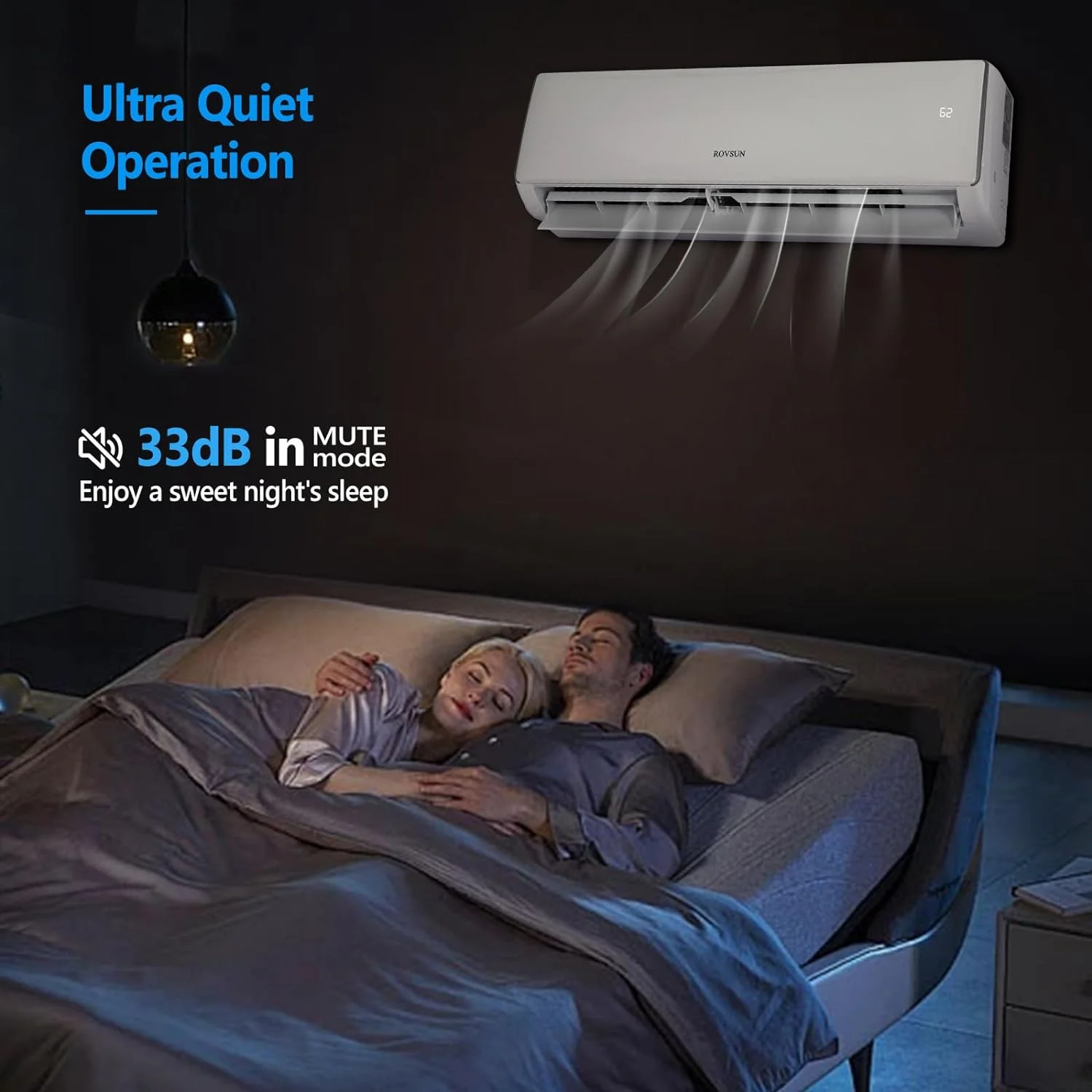 ROVSUN 16500BTU Wifi Enabled Mini Split Air Conditioner & Heater, 17 SEER2 230V Inverter Ductless Wall AC Unit with Pre-Charged Condenser