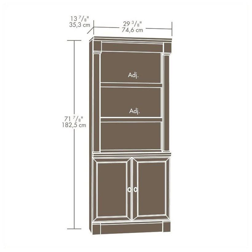 Pemberly Row Library Bookcase with Doors in Select Cherry - PR-437725