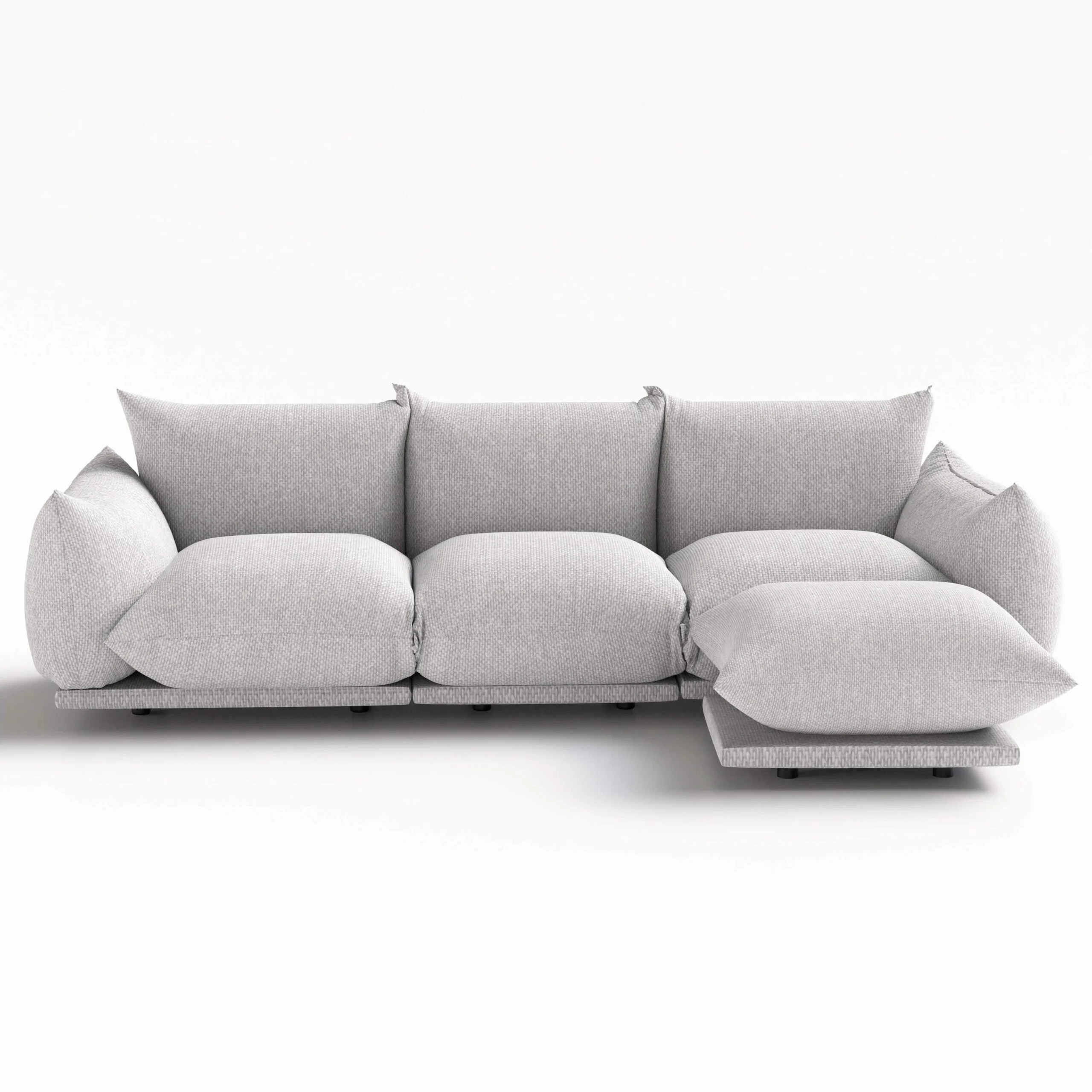 Upholstery Sofa Modern Sectional Couch L Shape 4 pieces for Living Room Bedroom Apartment Gray
