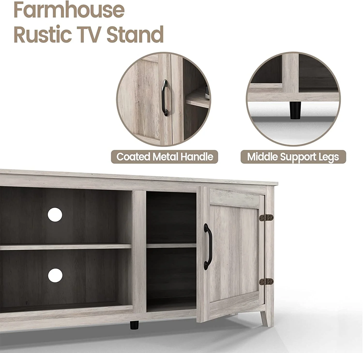TV Stand for 80 75 70 inch TV, Large Television Stands with Barn Door, Farmhouse TV Stand with Storage