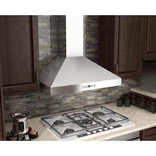 Z Line 667CRN-30 30" 900 CFM Professional Wall Mount Range Hood in Stainless Steel with Crown Molding