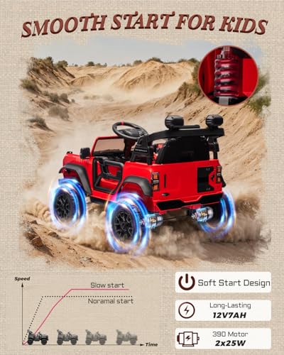 24V Ride on Toys for Big Kids, Licensed Ford Bronco Raptor 2 Seater Ride on Cars with Remote Control, Ride on Truck w/ 4-Wheeler Suspension, 3 Speeds