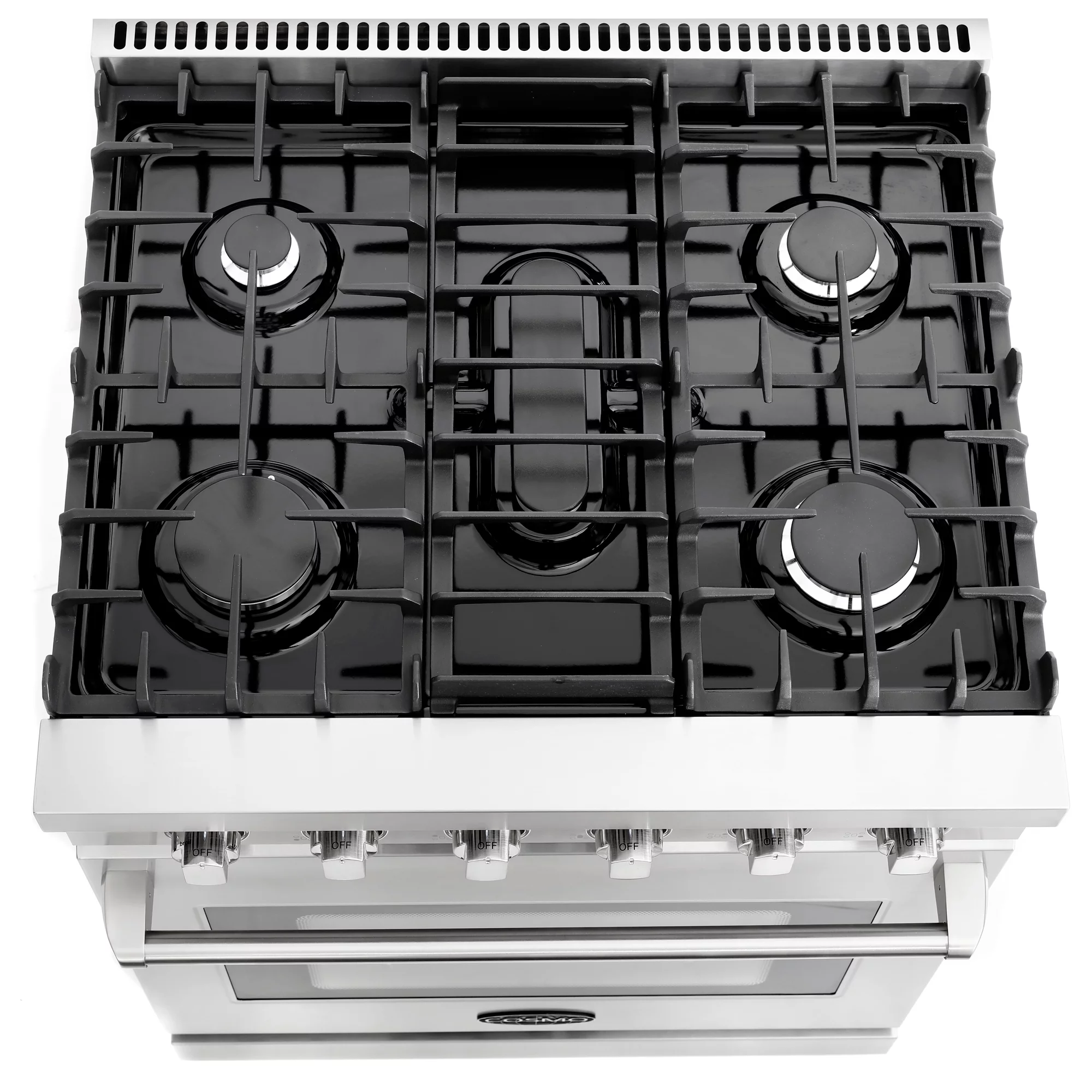 Cosmo 30 Inch 4.5 Cubic Foot Gas Range Convection Oven with 5 Italian Burners