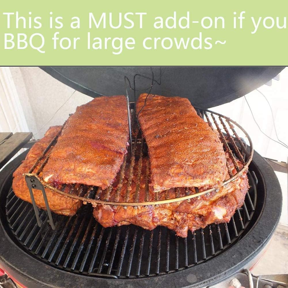 Dracarys Grill Stack Rack for Big Green Egg Stainless Steel BBQ Lover Gifts Fit Large & XL Big Green Egg, Kamado Joe,18" or Bigger Diameter Grill