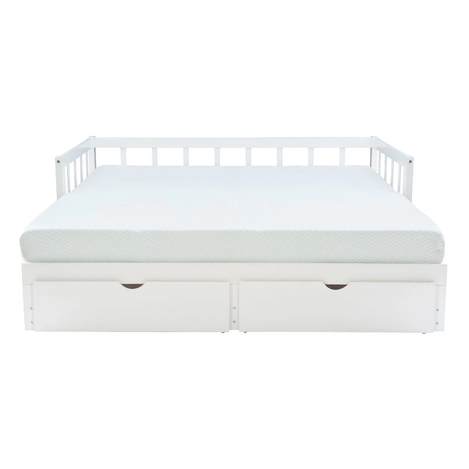 Linon Macey Wood Storage Trundle Daybed in White