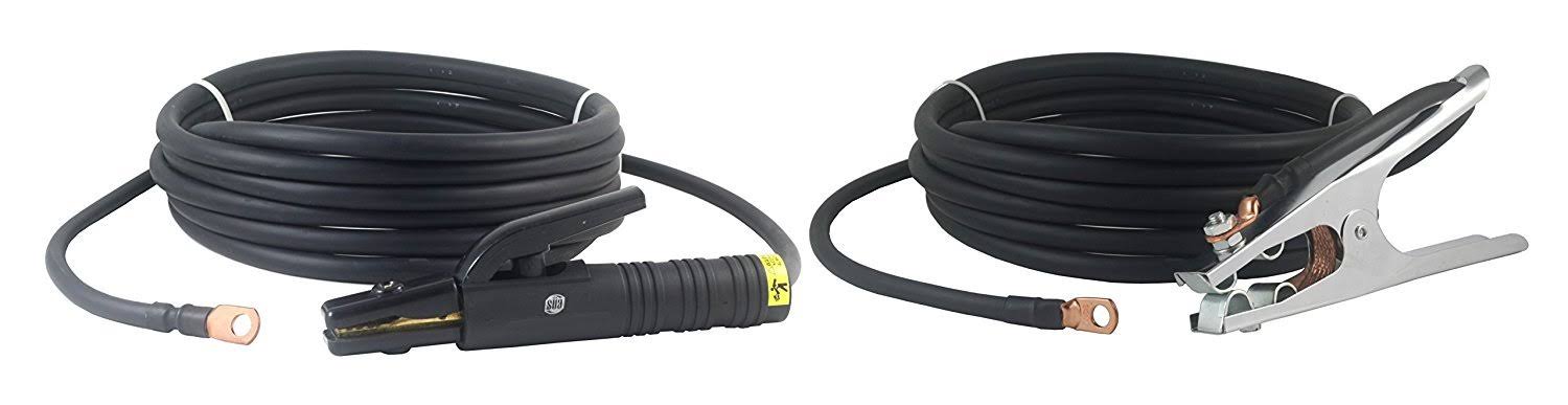 S&Uuml;A 200 Amp Welding Leads Assembly Set - Dinse 35-70 Connector - #2 AWG Cable (75 Feet Each Lead)