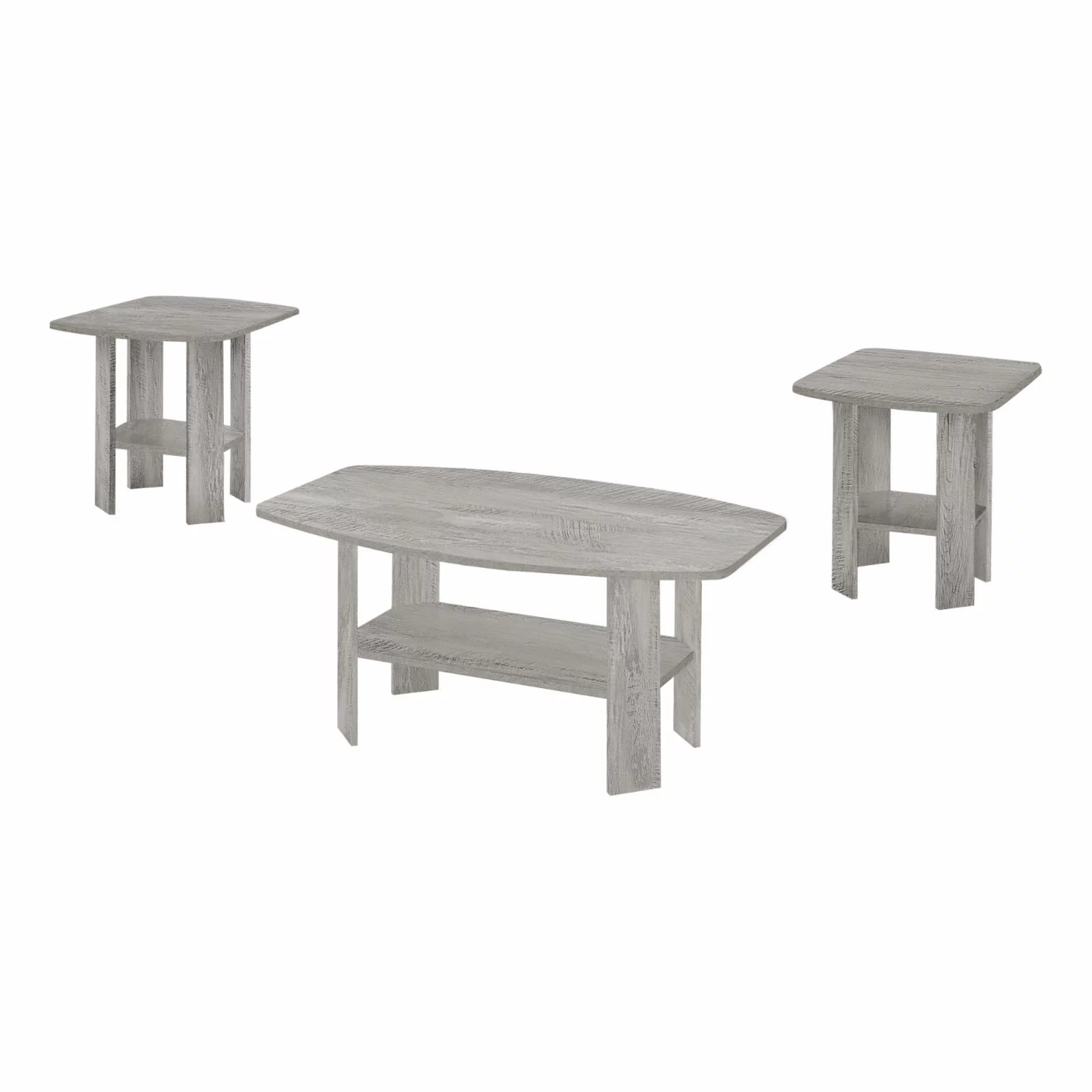 Table Set 3pcs Set Coffee End Side Accent Living Room Laminate Black