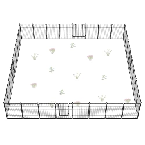 FXW Garden Fence 40in(H) x 36.0ft(L), 16 Panels Decorative Dog Fence Outdoor for The Yard – Heavy Duty Metal Animal Barrier for Dog and Rabbit