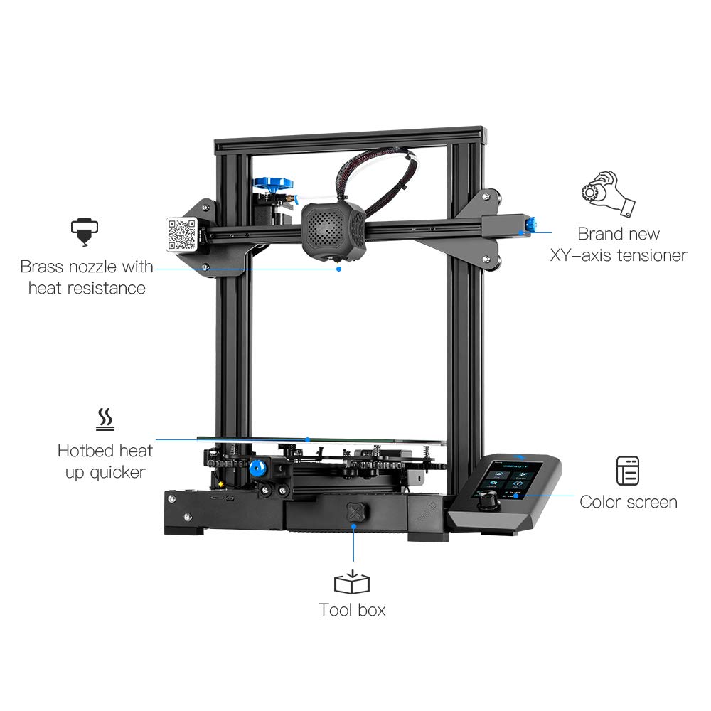 Official Creality Ender 3 V2 3D Printer Upgraded Integrated Structure Design with Silent Motherboard MeanWell Power Supply and Carborundum Glass