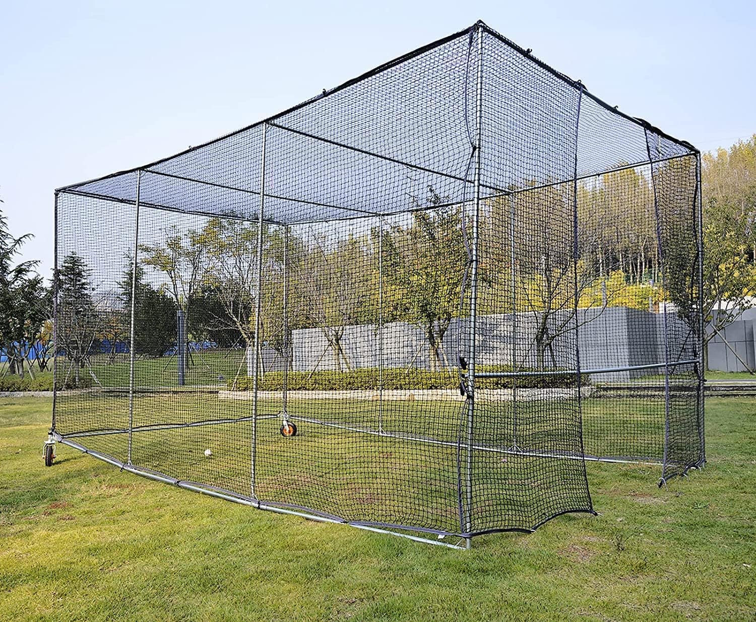 Batting Cage with Wheels,Baseball Batting Cage,Batting Cage with Wheels for Backyard,Mobile Baseball Batting Cage