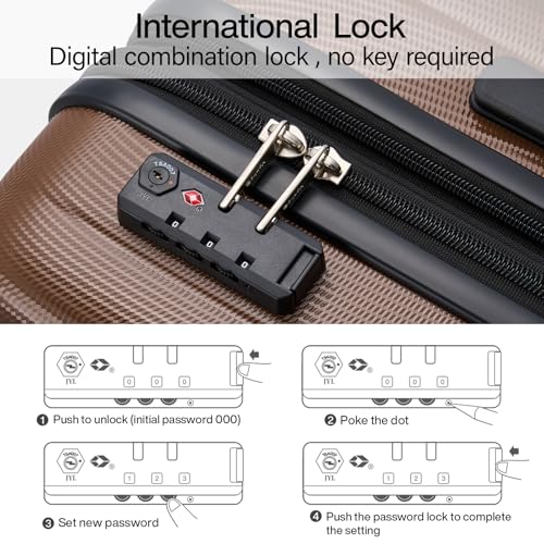 Hanke 29 Inch Luggage Suitcases With Spinner Wheels Lightweight PC hardside Rolling Suitcase With Travel Lock, Checked-Large 29-Inch(Blackish Green)