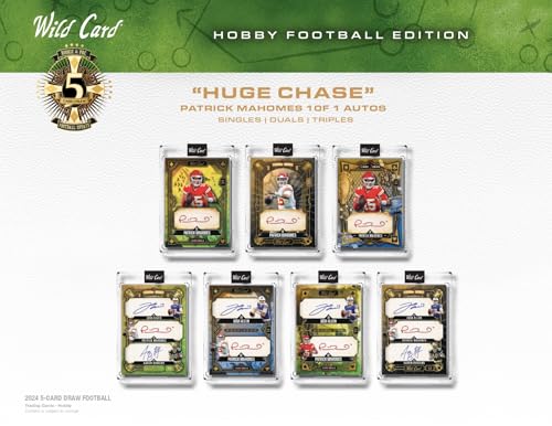 2024 Wild Card 5 Card Draw Football Hobby Trading Card Box (5 Encased Autographs Per Hobby Box including a 1/1)