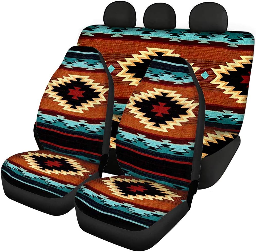 SEANATIVE Stretchy Car Seat Cover Camo Forest Deer Universal Car Interior Seat Cover Machine Washable Anti-Slip Front and Rear Bench Back Seat Cover