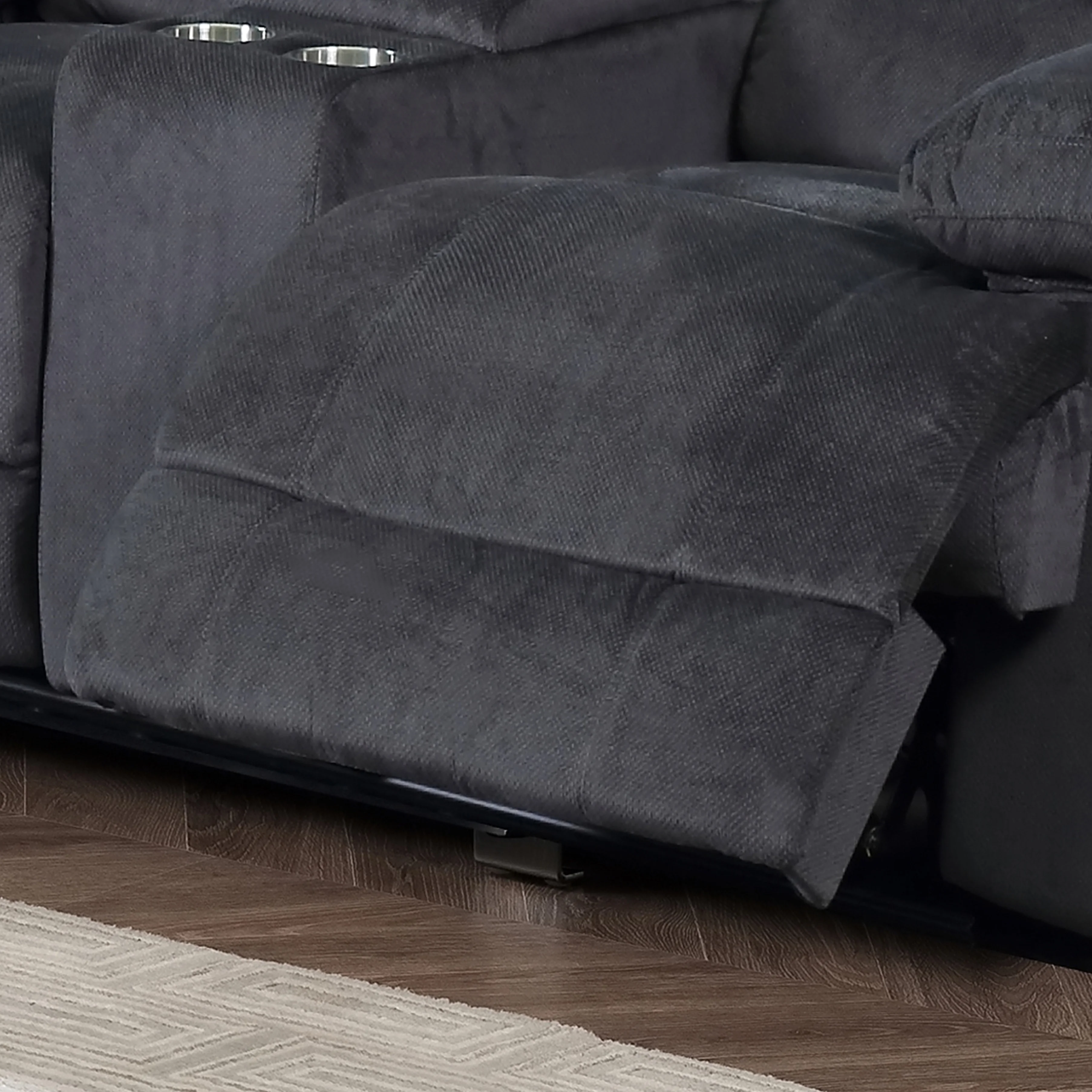 Kevin Grey Reclining Living Room Love Seat with Console