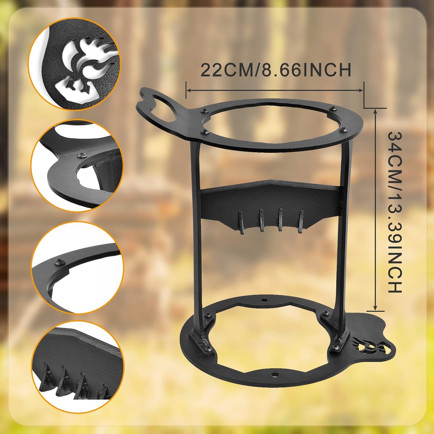 Sundpey Wood Splitter Firewood Kindling Splitter Manual Log Splitter High-Carbon Steel Stand Chopper Cutter Heavy Duty Wood Splitting Wedge Portable