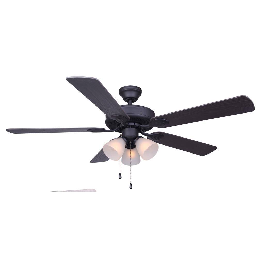 Canarm CF52VIL5BK Villa 52x22 5 Blade Ceiling Fan, Black