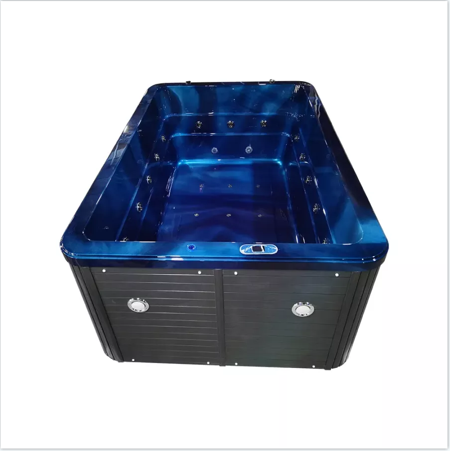 118" OUTDOOR SPA 24-JET ACRYLIC HOT TUB WITH WATERFALL UP TO 8-PERSON