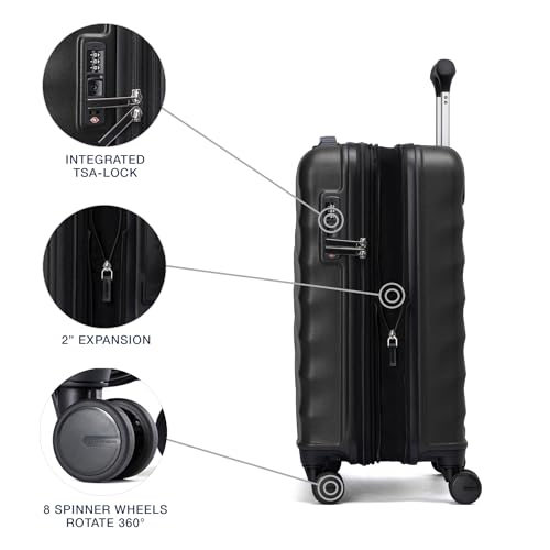 Travelpro Maxlite Air V2 Hardside Expandable Carry on Luggage, 8 Spinner Wheels, Lightweight Hard Shell Suitcase, TSA lock, Black, Carry On 21-Inch