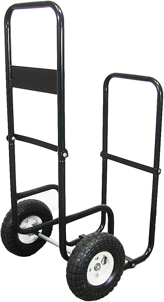 Sunnydaze Firewood Log Cart Carrier with Heavy Duty Waterproof Cover COMBO, Outdoor Wood Rack Storage Mover, Rolling Dolly Hauler