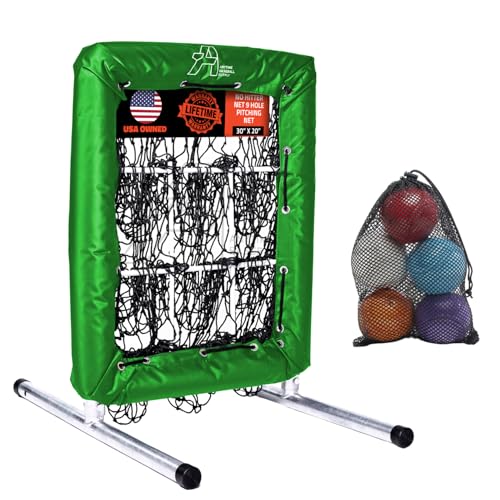 Anytime Baseball Pitching Net with Strike Zone | The No Hitter Net 9 Hole Net | Strike Zone Target for Baseball & Softball Training