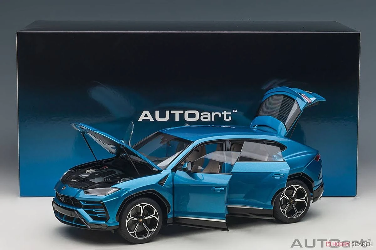 Lamborghini Urus Blu Eleos Blue Metallic 1/18 Model Car by AUTOart