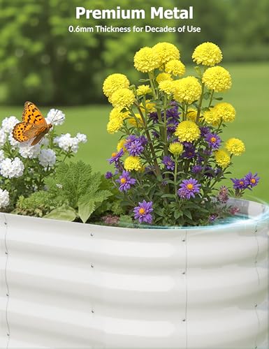 10x4x1.5ft Raised Garden Bed,Galvanized Raised Planter Boxes Outdoor with Easy Assembly, Large Garden Bed for Vegetables, Fruits, Flower