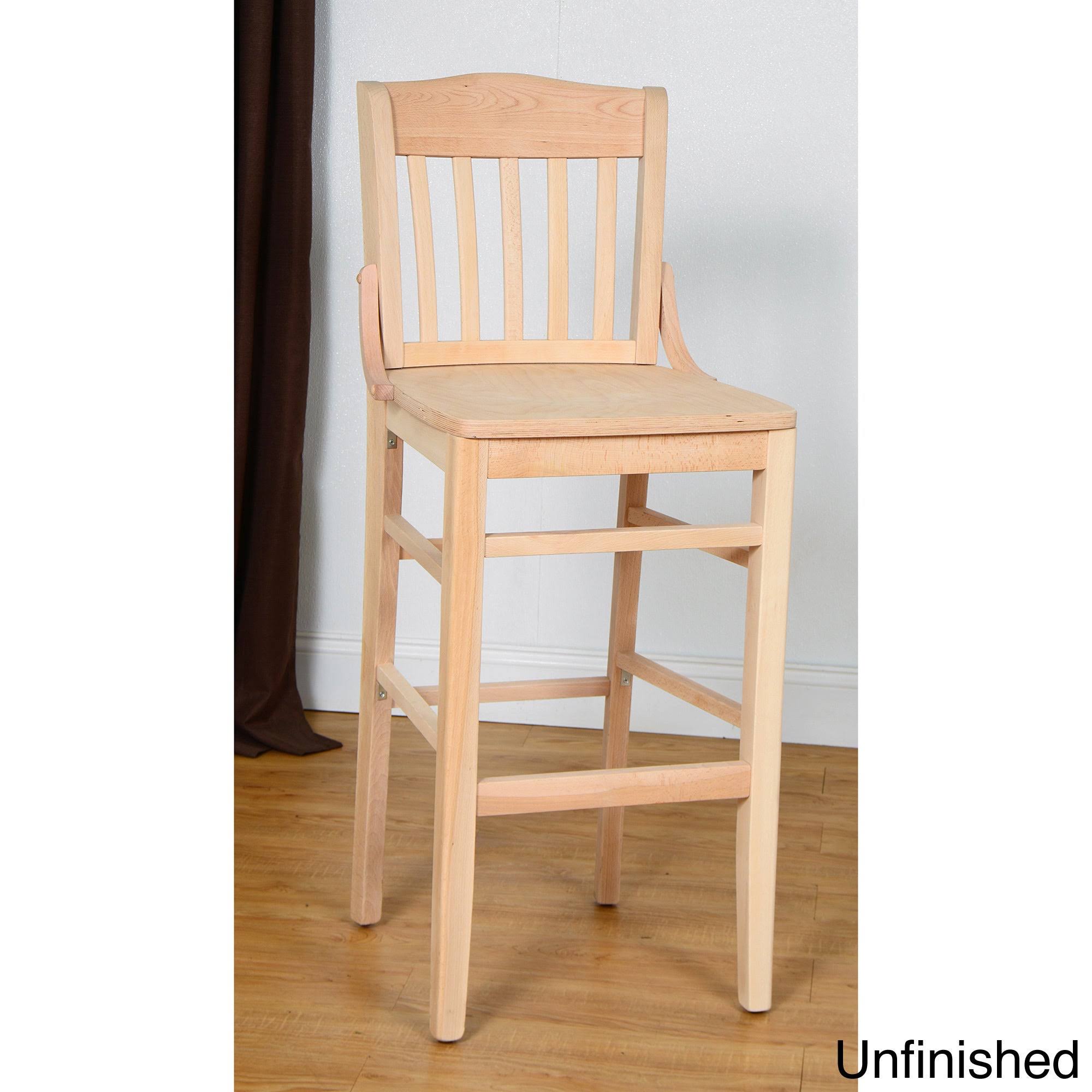Beechwood Mountain Schoolhouse Wooden Bar Stool - Dark Mahogany