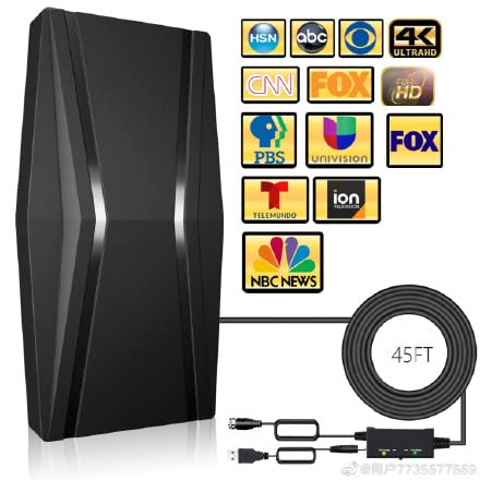 TV Antenna- Amplified Digital TV Antenna Indoor 420 Miles Range-Support 4K 1080p Fire tv Stick and All Older TV's- Smart Switch Amplifier Signal