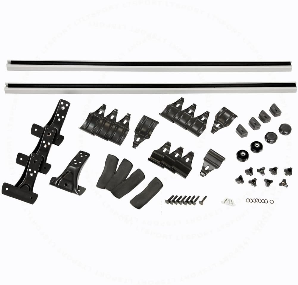 MPH Production 2Pcs 48" (120cm) Universal Fit Black Adjustable Aluminum Window Frame Roof Rack Rail Cross Bars Utility Cargo Carrier with 3 Pairs of